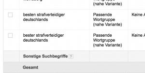 Bester Strafverteidiger Deutschlands (Screenshot Suchbegriffe Google AdWords)